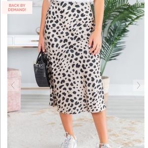 LEOPARD MIDI SKIRT